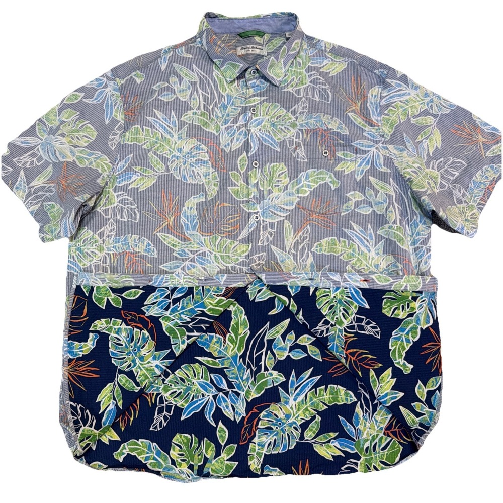 Tommy Bahama Shirt Mens‎ 3XL Nova Wave Reverse Print Hawaiian Floral Button Up